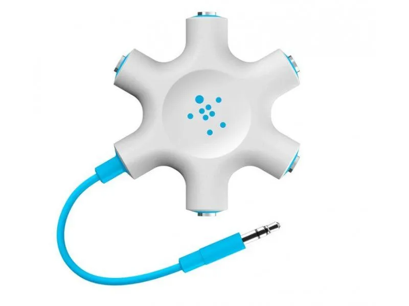 BELKIN Razdelnik za audio slušalice RockStar 5-Jack 3.5 mm F8Z274bt, bela
