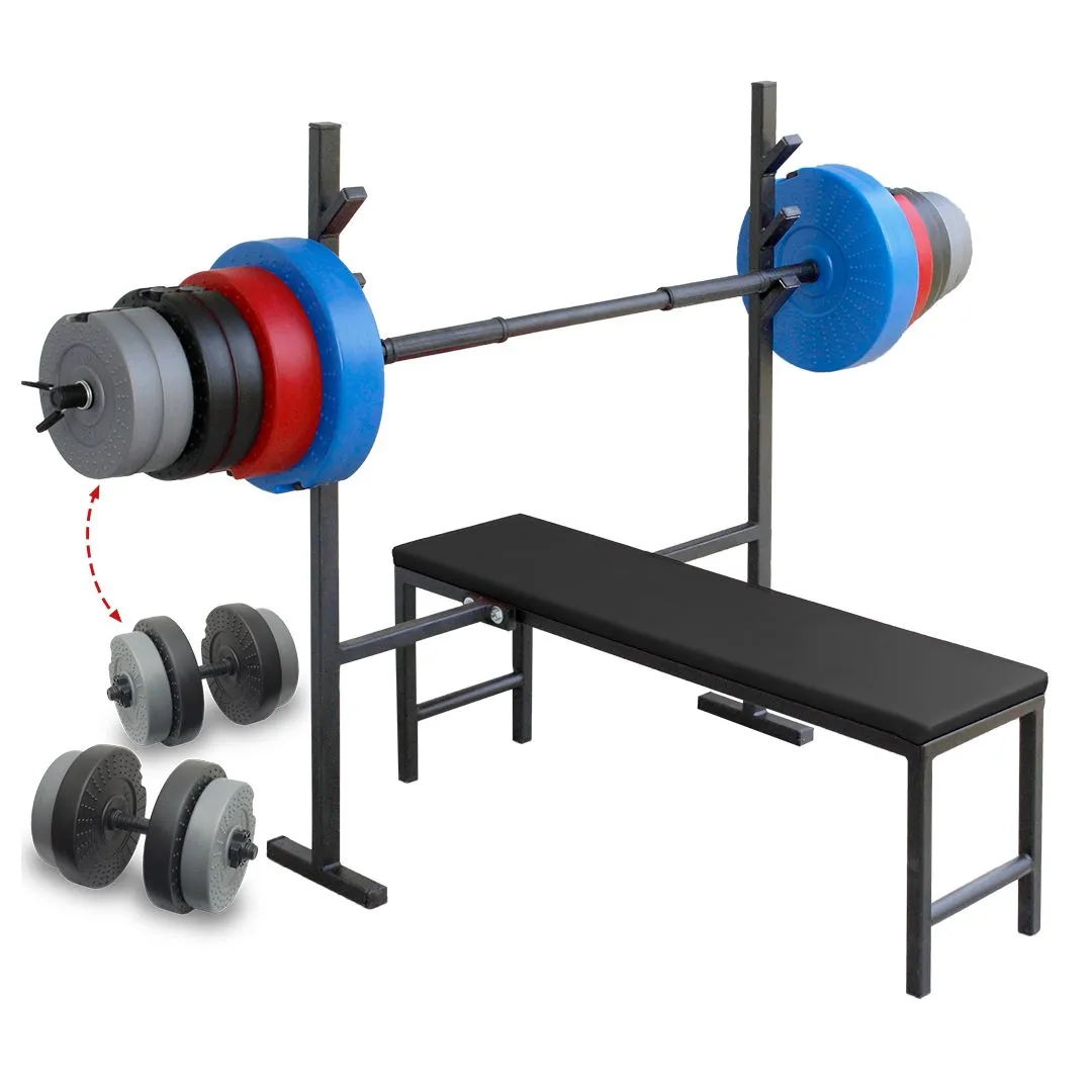 Benc klupa i tegovi - Benc klupa «LEON» tegovi 84kg i 2+1 šipka - proizvodac Iron Sport