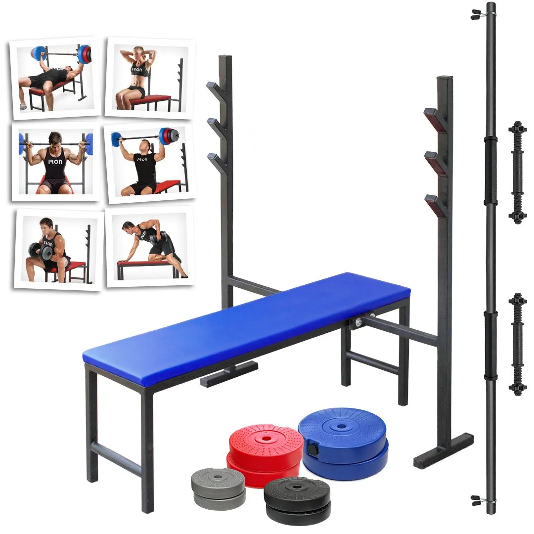 Benc klupa i tegovi - Benc klupa «LEON» tegovi 96kg i 2+1 šipka - proizvodac Iron Sport