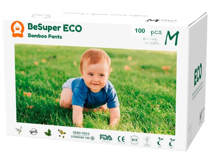 BESUPER ECO Bamboo Pelene-Gaćice M (6-11 kg) 100 kom