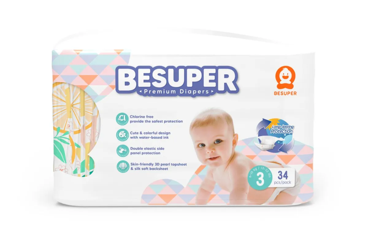 BESUPER Premium Pelene 3 (M, 6-11 kg) 34 kom