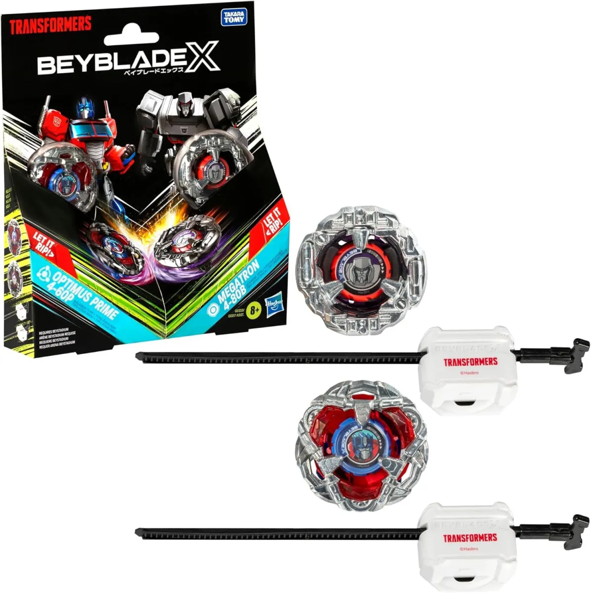 BEYBLADE X TRANSFORMERS OPTIMUSPRIME VS MEGATRON
