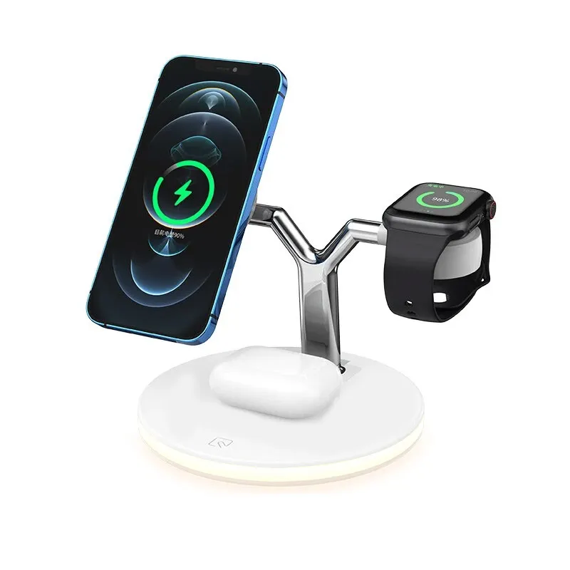 Bezicni punjač 3u1 Magsafe za Apple Watch/ AirPods iPhone beli