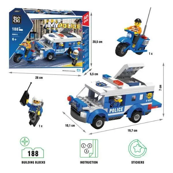 BLOCKI Kocke Policijska vozila 188 delova