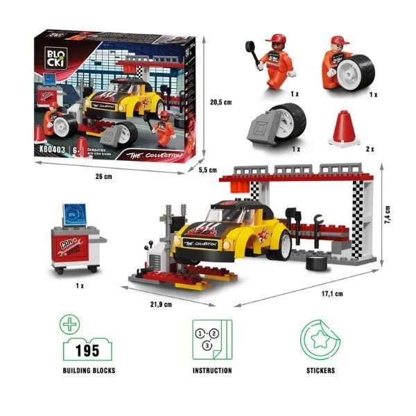 BLOCKI Kocke Sportski auto servis 195 delova