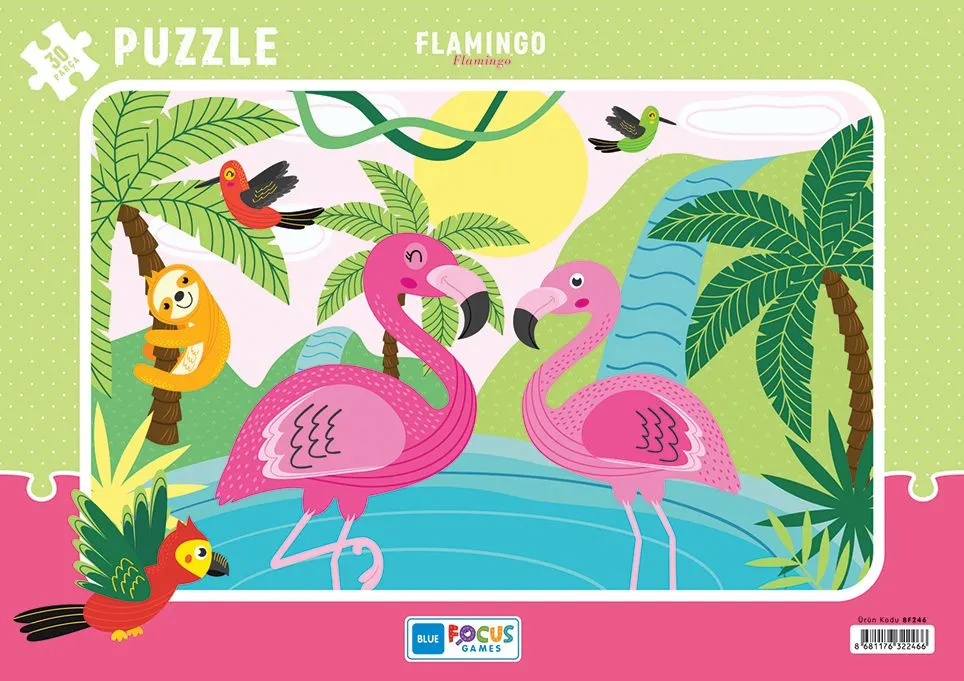 BLUE FOCUS Puzzle Flamingo – 30 delova