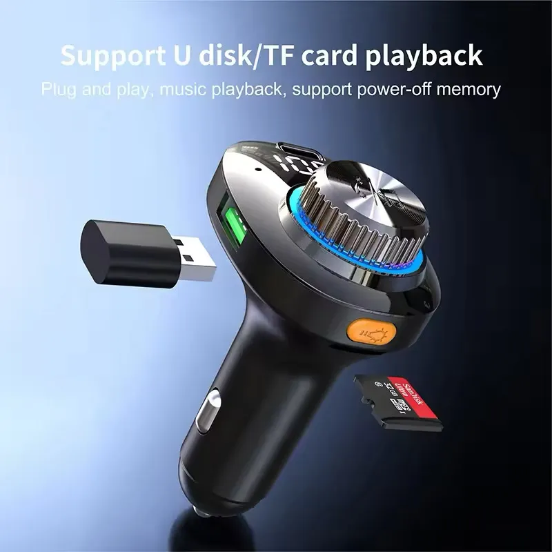 Bluetooth FM LED Transmiter C19 crni