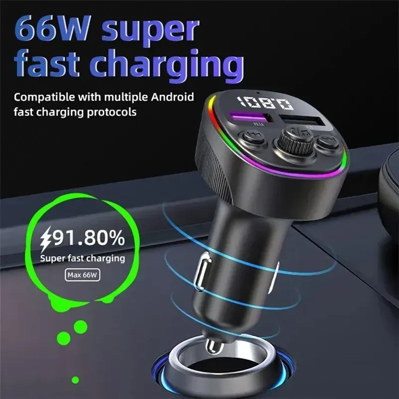 Bluetooth FM LED Transmiter CS2 66W crni