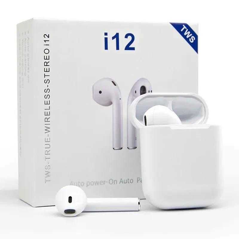 Bluetooth slušalice AirPhones i12 TWS bele