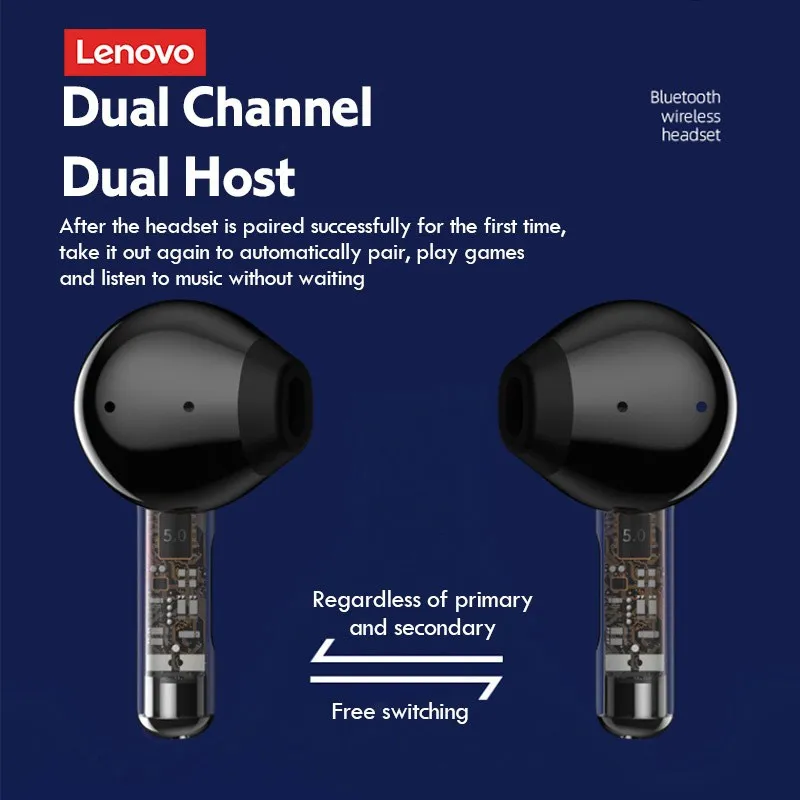 Bluetooth slušalice Lenovo LivePods LP12 crne