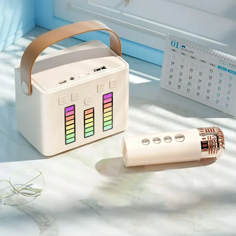 Bluetooth zvučnik karaoke set sa mikrofonom Q-2 beli
