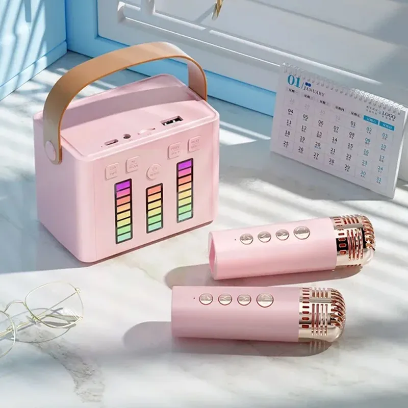 Bluetooth zvučnik karaoke set sa mikrofonom Q-2 roze