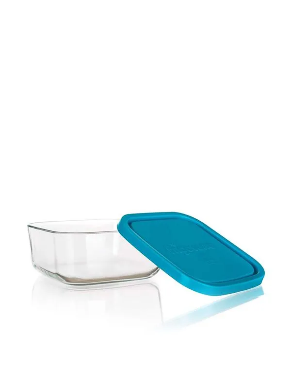 BORMIOLI 335190 Staklena posuda Frigoverre square 1/1 22cl 10x10 cm sa poklopcem
