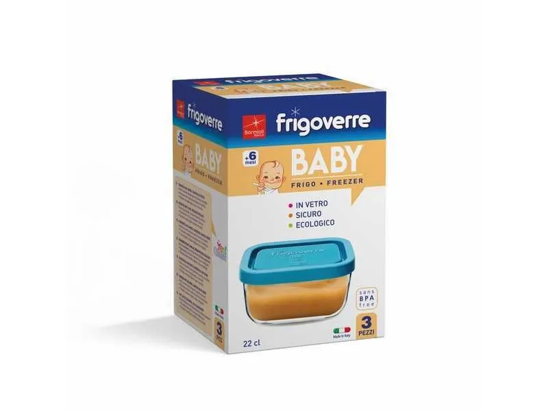 BORMIOLI ROCCO Staklena posuda Frigoverre square baby 3/1 22cl 10x10 cm