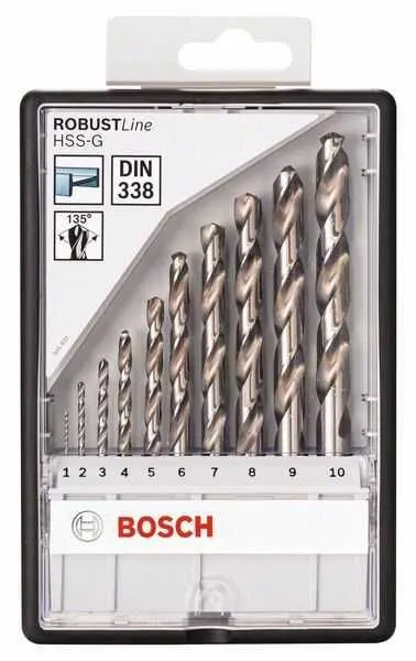 BOSCH 10-delni Robust Line set burgija za metal HSS-G, 135° 2607010535