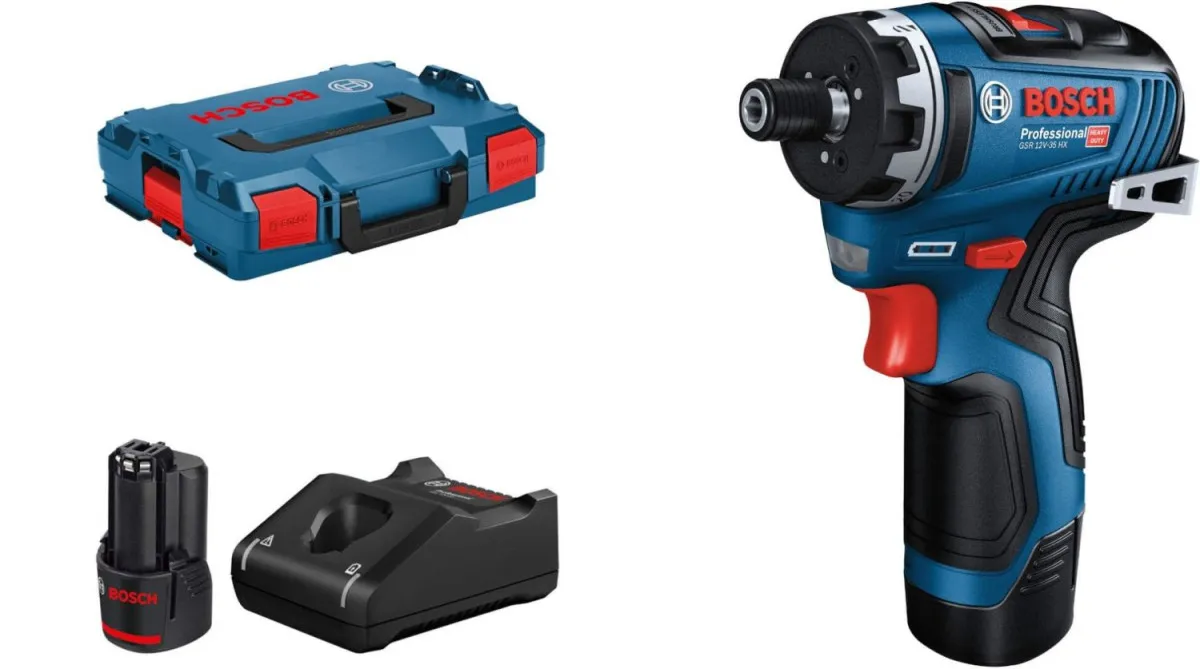BOSCH Aku odvrtač GSR 12V-35 HX u L-BOXX 102 sa 2 x 3,0 Ah , brzi punjač
