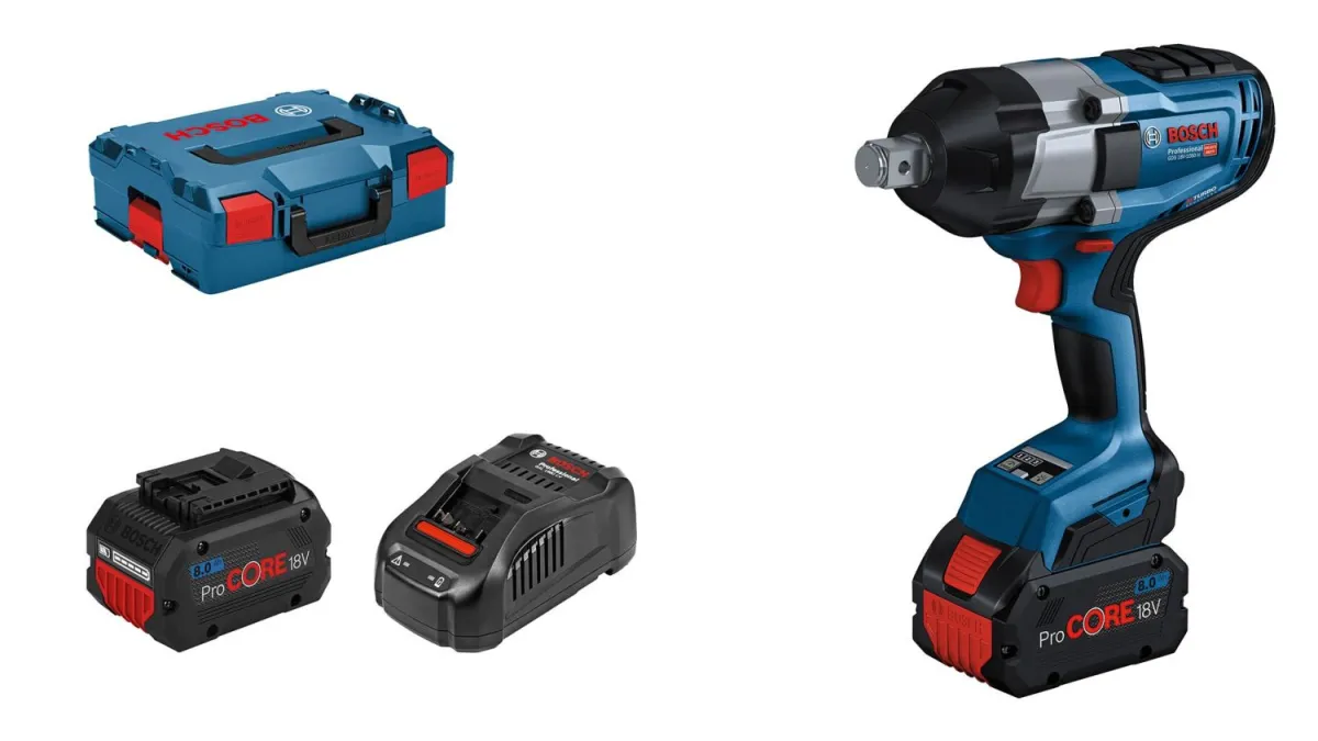 BOSCH Aku udarni odvrtači GDS 18V-1050 H u L-BOXX 136 sa 2 x 8,0 Ah ProCORE18V Li-ion , brzi punjač