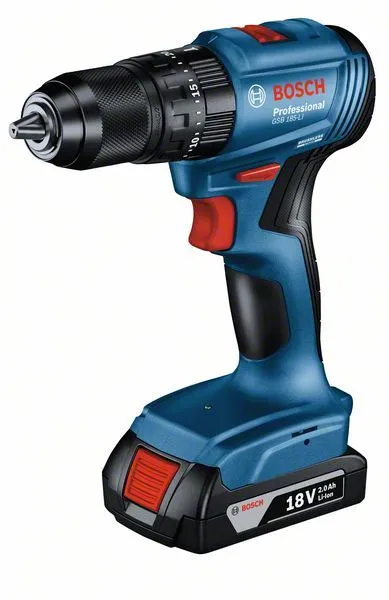 BOSCH Aku vibraciona bušilica-odvrtač GSB 185-LI/ 1x2/0Ah + 23-delni set pribora u koferu