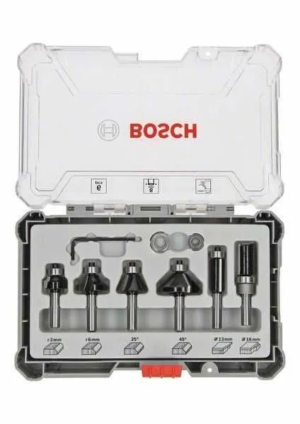 BOSCH Komplet glodala, 6 komada, Trim&Edging držač od 8 mm 2607017469