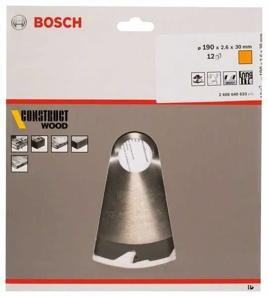 BOSCH List kružne testere Construct Wood 190x30x2,6 mm, 12