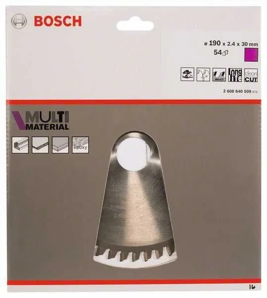 BOSCH List kružne testere Multi Material 190x30x2,4 mm, 54