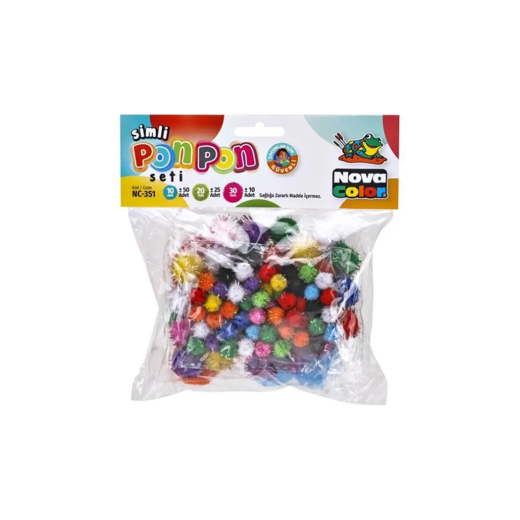 BRONS Ponpon mix - Gliter