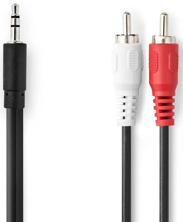 CAGB22200BK30 Stereo audio kabl/ 3/5 mm muški/ 2x RCA muški/ Niklovani/ 3/00 m/ Crni
