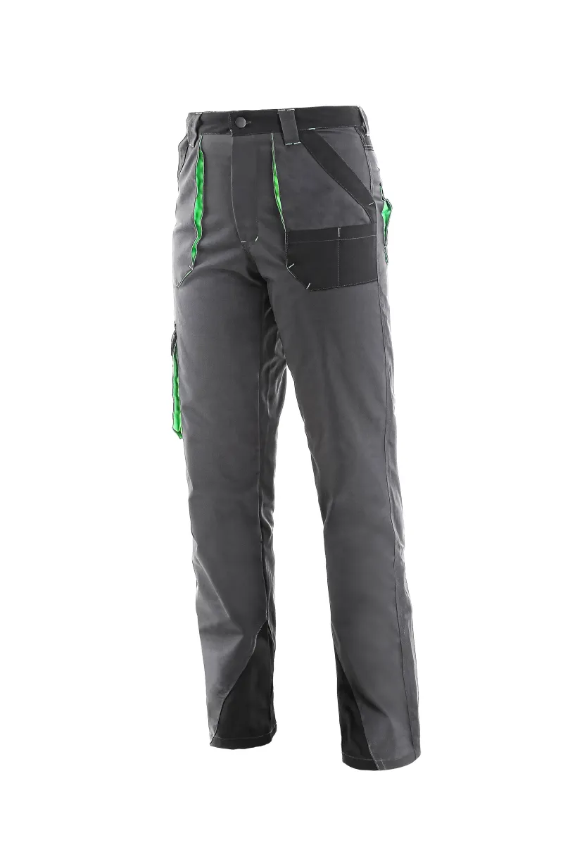 CANIS Ženske radne pantalone do struka Sirius/ siva/zelena