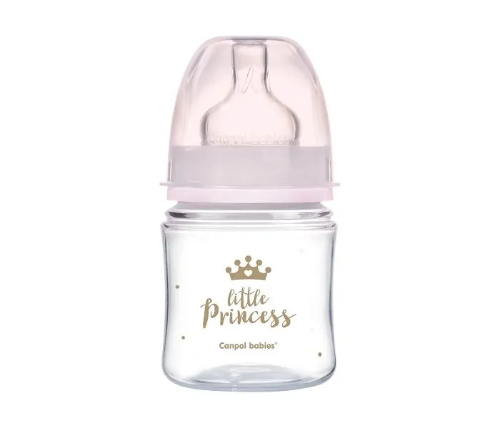 CANPOL Flašica za bebe sa širokim vratom 120 ml, pp - 35/233 "Mala princeza -pink"