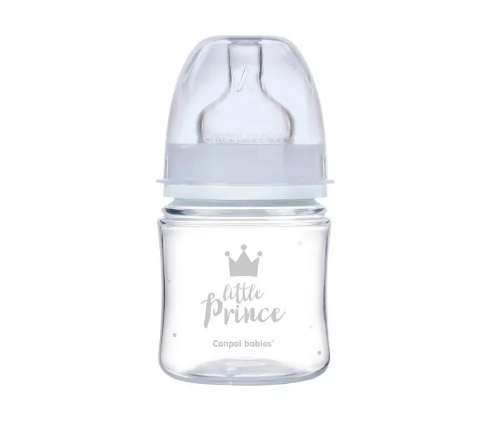 CANPOL Flašica za bebe sa širokim  vratom 120 ml, pp - 35/233 "Mala princeza - Plava"