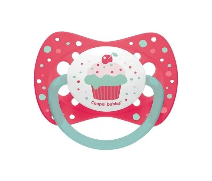 CANPOL Varalica silikonska Symmertrical 0 - 6+M 23/282 "Cupcake" - pink boje