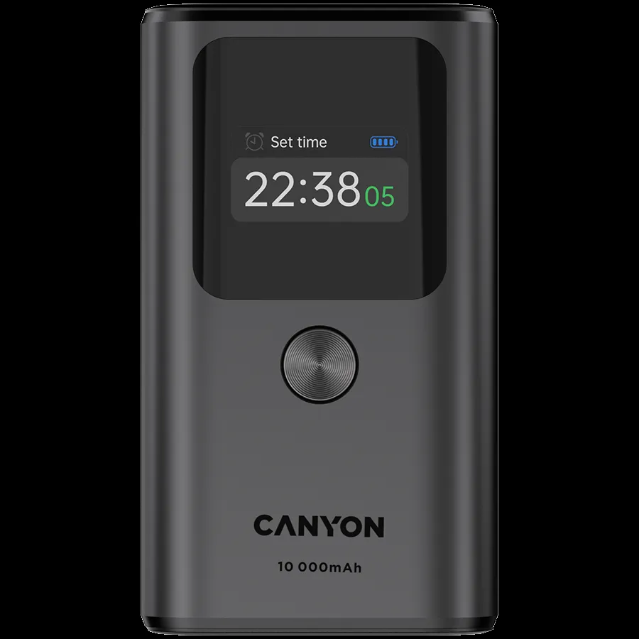 CANYON Power bank OnPower 130 TFT 10000 mAh PD30W, siva
