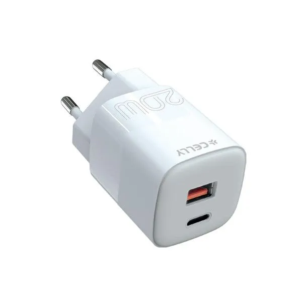 CELLY Kućni punjač ProPower od 20W sa USB-A i USB-C ulazom