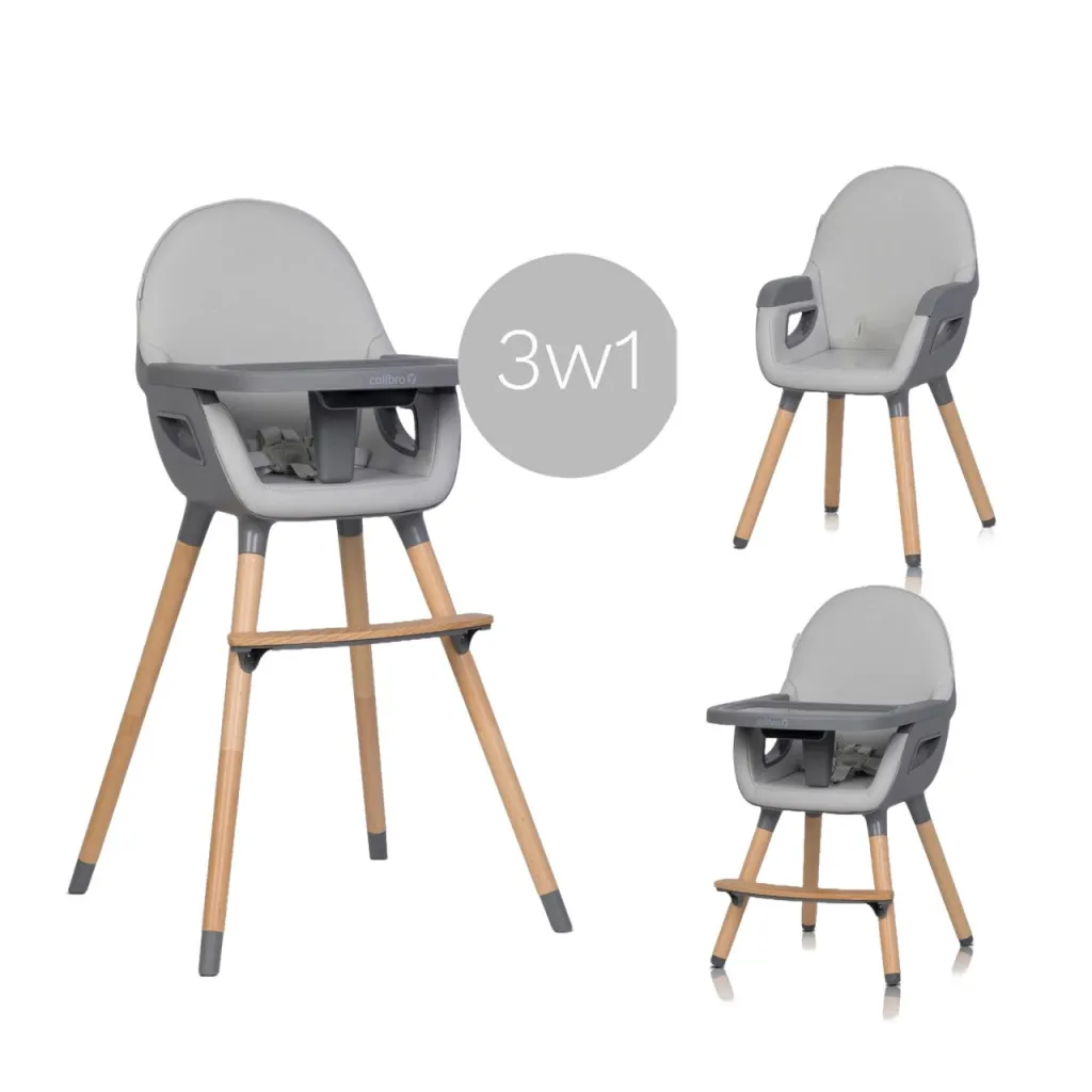 COLIBRO Hranilica za bebe 3u1 Scandi dove/ siva