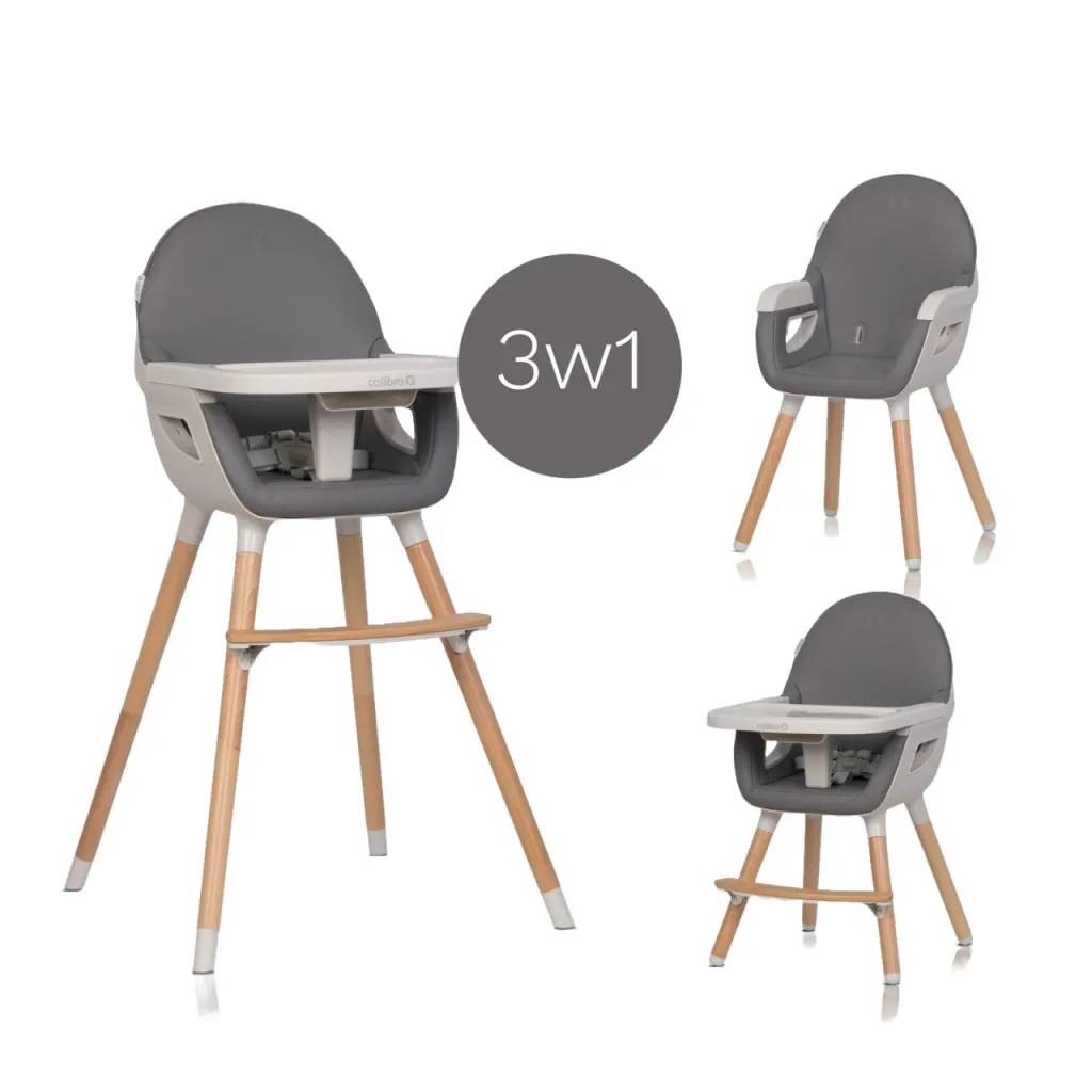 COLIBRO Hranilica za bebe 3u1 Scandi onyx/ tamnosiva