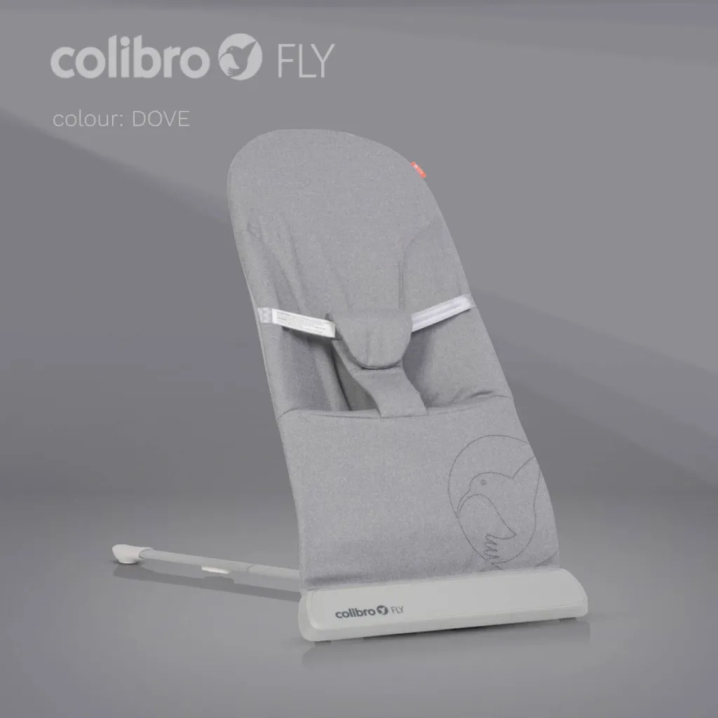 COLIBRO Ležajka za bebe Fly dove/ siva