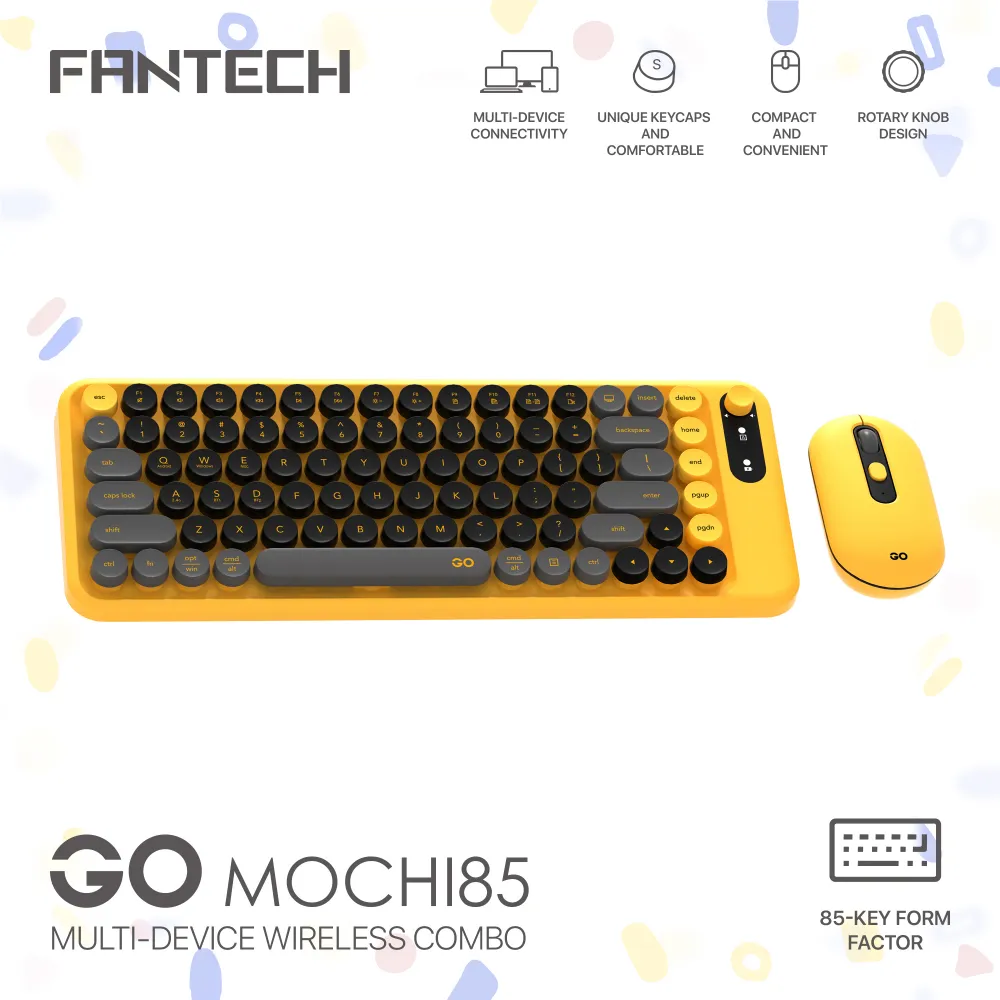 Combo miš tastatura wireless Fantech WK-898 GO mochi85 žuta