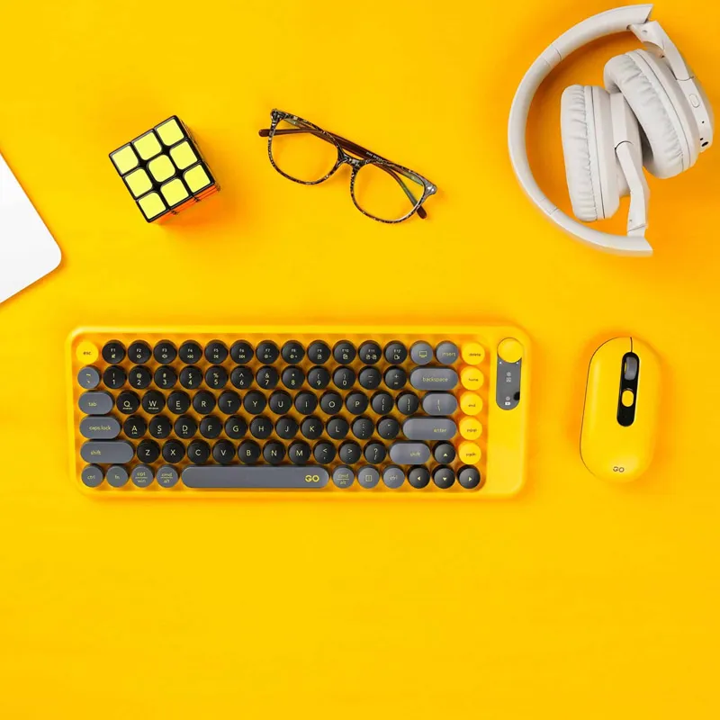 Combo miš tastatura wireless Fantech WK-898 GO mochi85 žuta