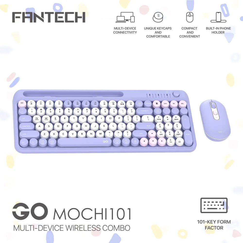 Combo miš tastatura wireless Fantech WK-899 GO mochi101 ljubičasta