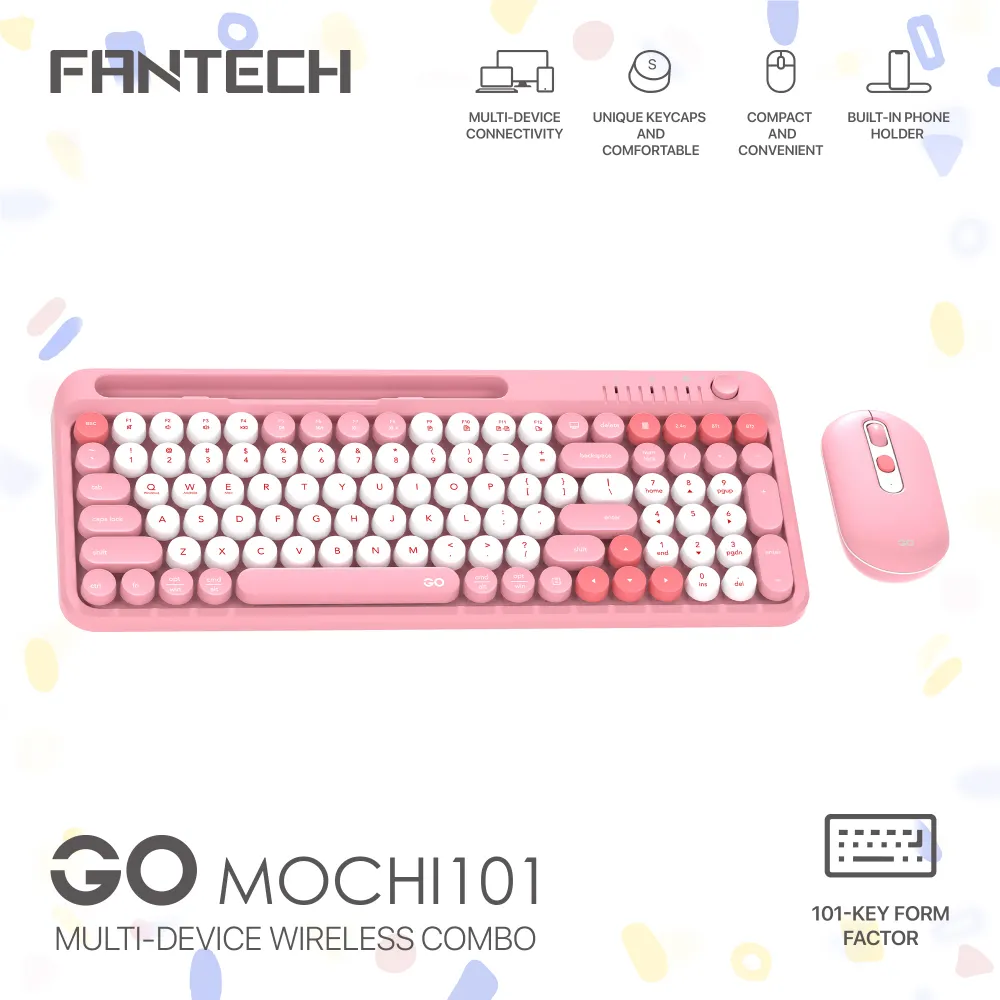 Combo miš tastatura wireless Fantech WK-899 GO mochi101 pink