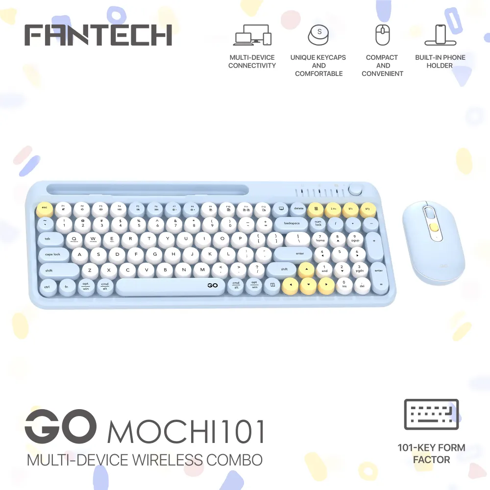 Combo miš tastatura wireless Fantech WK-899 GO mochi101 plava