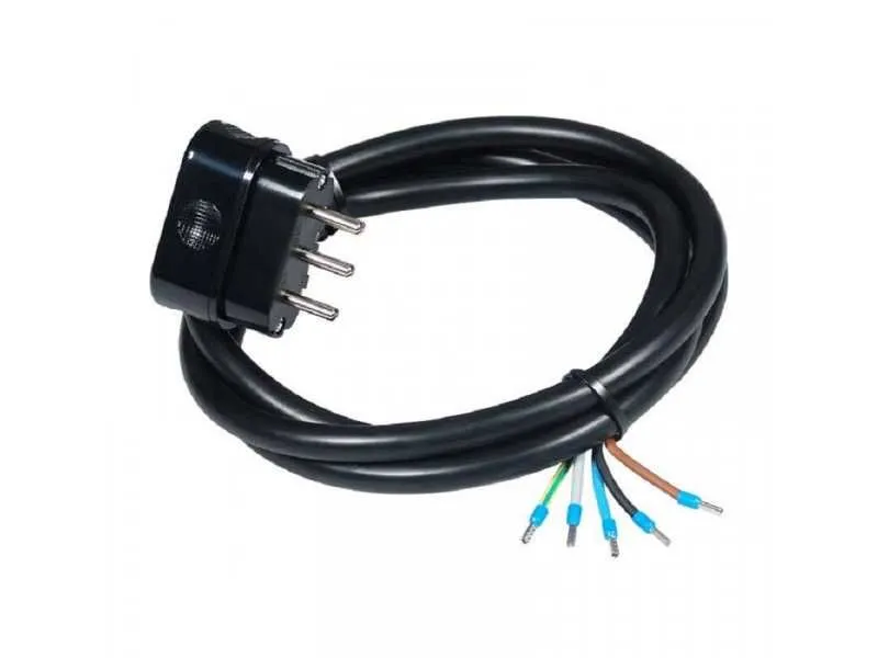 COMMEL Priključni kabl trofazni 16A 400V 10000W crni 1/5m H05VV-F 5G2/5 C0713