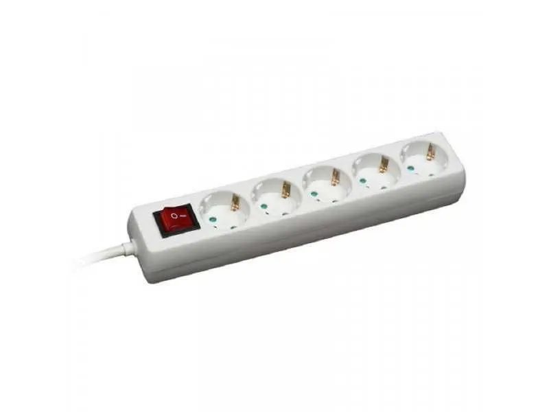 COMMEL Produžni kabl sa 5 utičnica 16A, 250V, 3500W, sklopka, 1.4m C0817, bela