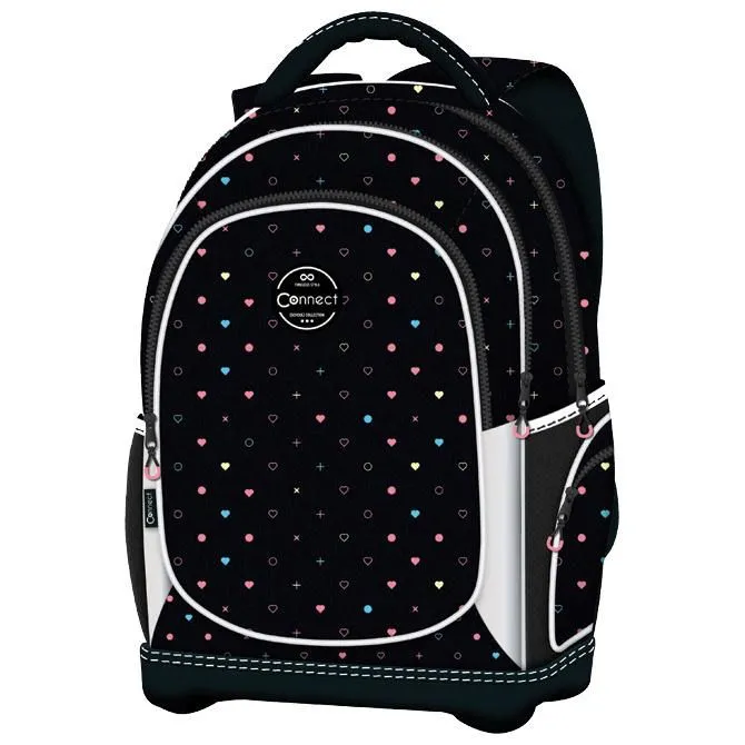 CONNECT Ranac đački anatomski lagan Cute Pattern 40231 crno-šareni