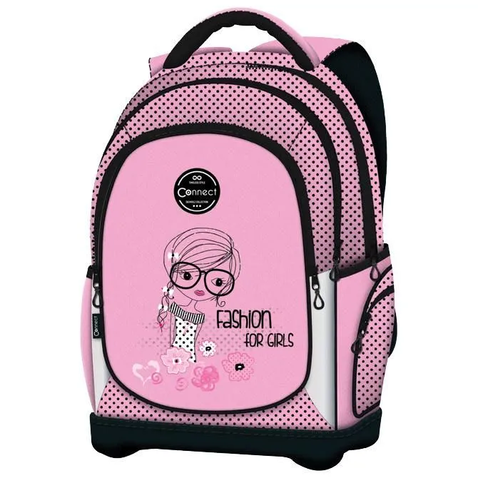 CONNECT Ranac đački anatomski lagan Fashion for girls 40233 roze-crni