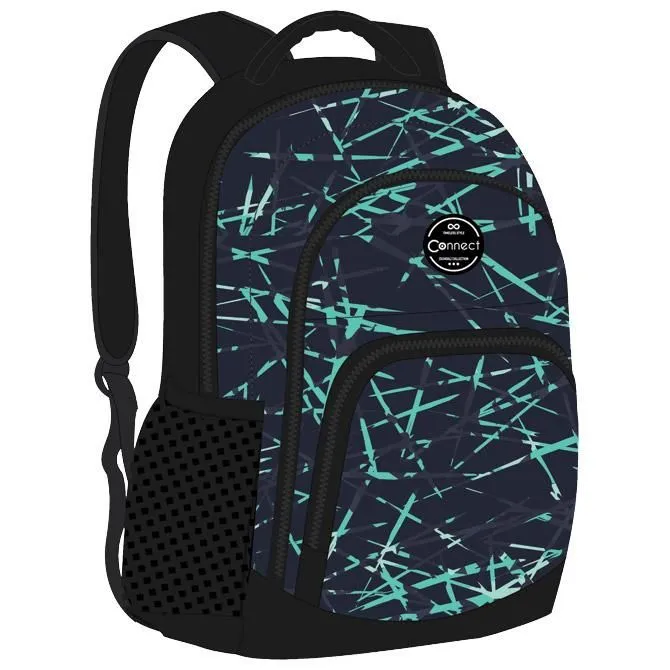 CONNECT Ranac đački Monochrome Mesh Brave 39211 crno-zeleni