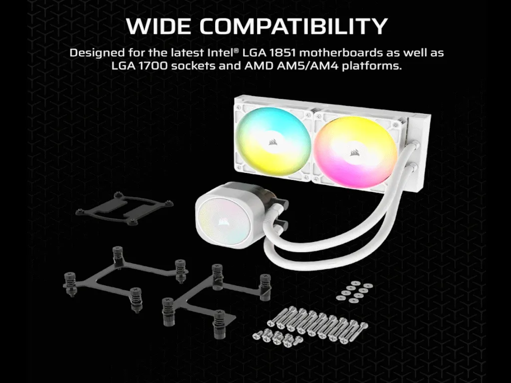 CORSAIR Kuler sa vodenim hlađenjem za CPU Nautilus 240 RS ARGB 240mm dual/ bela