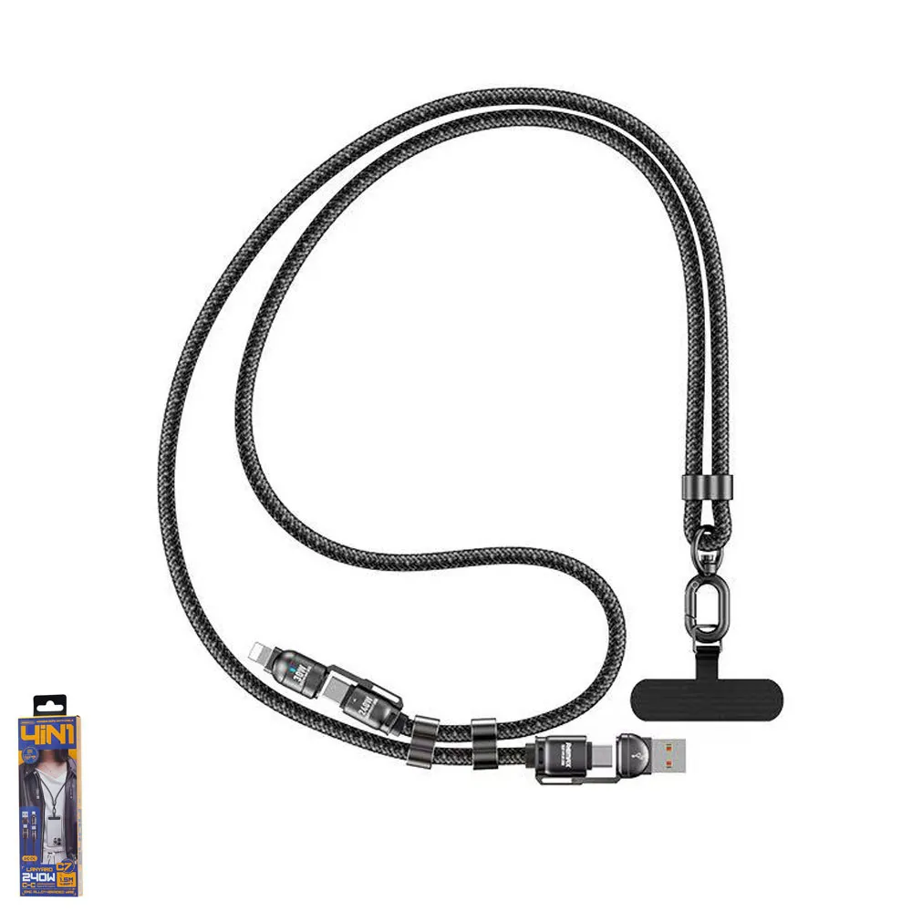 Crossbody visenamenski data kabl REMAX Vanguard 240W C7(A+C-C+L) 1/5m