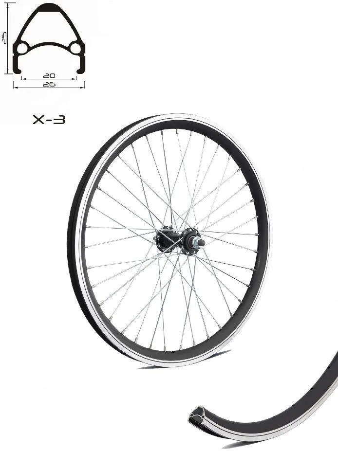 CROSSER Prednja felna 20 X3 BLACK 36H JY433 NUT UCP SPOKES