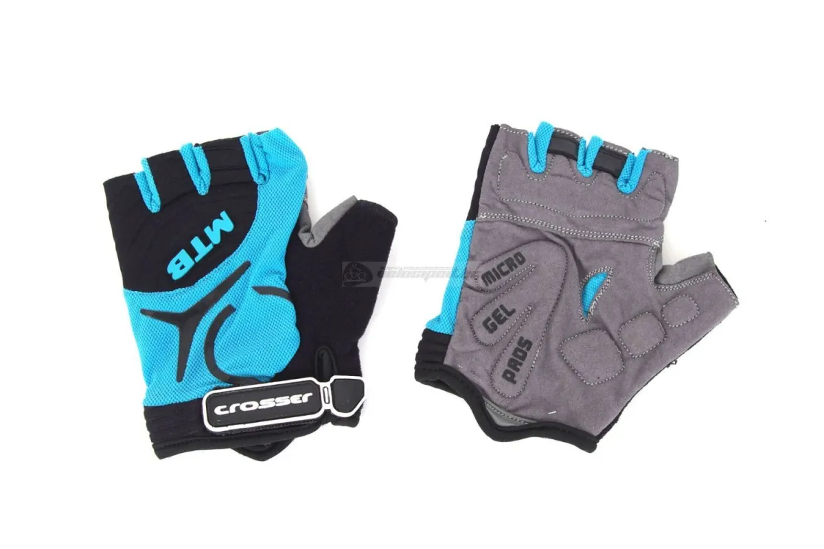 CROSSER Rukavice CG-501 SHORT FINGER black/blue L